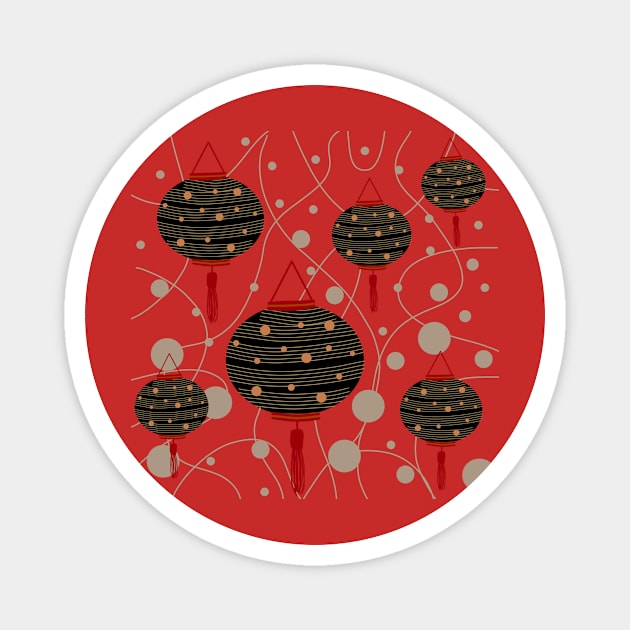 Lantern Festival - Red Magnet by Design Fern